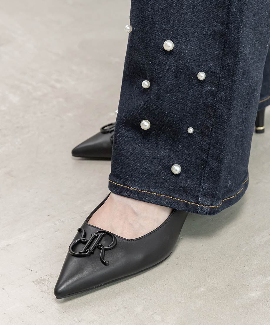  「3E モノグラムパーツベーシックパンプス」|パンプス|ブラック