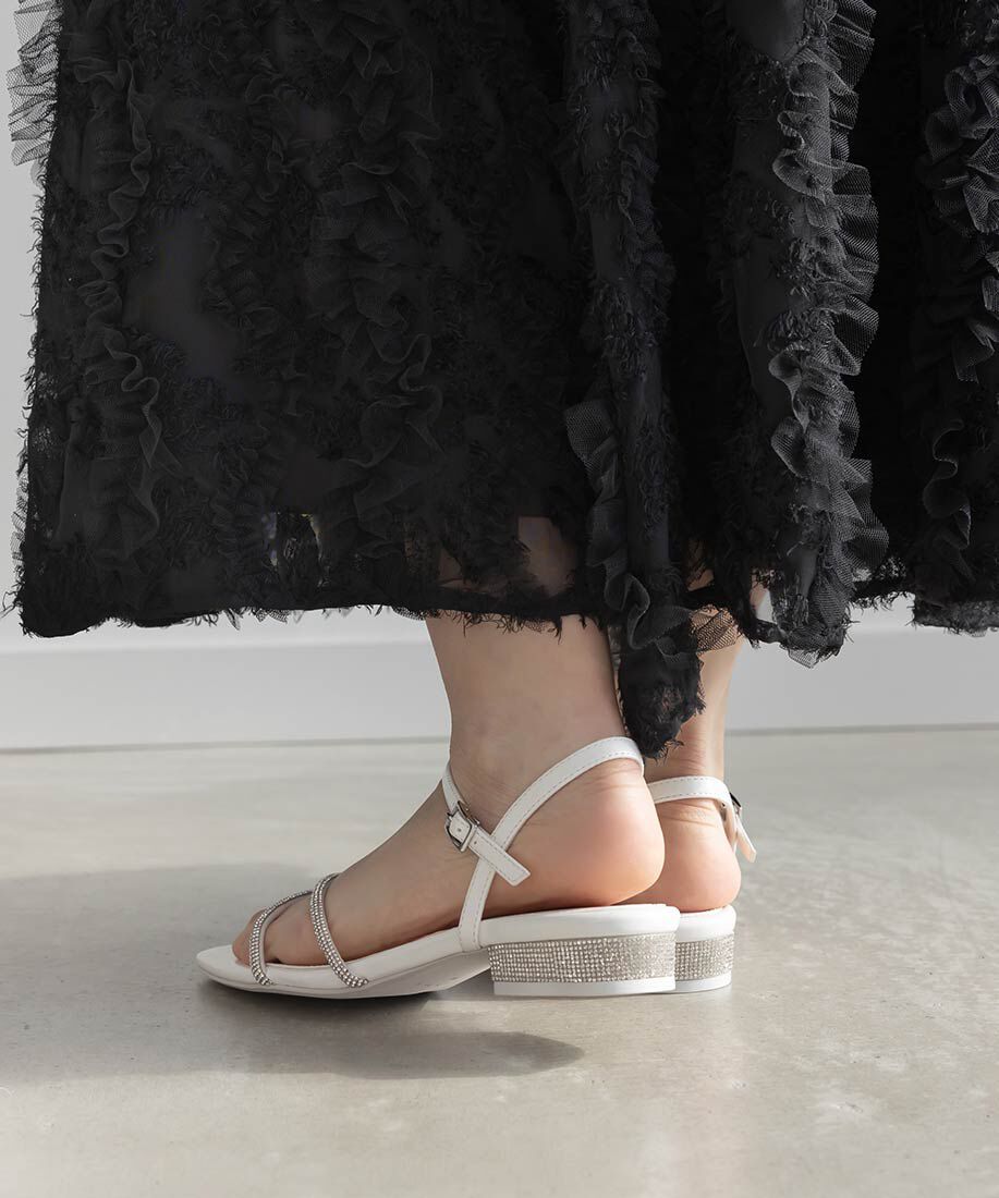  「ビジューストラップサンダル」|サンダル|