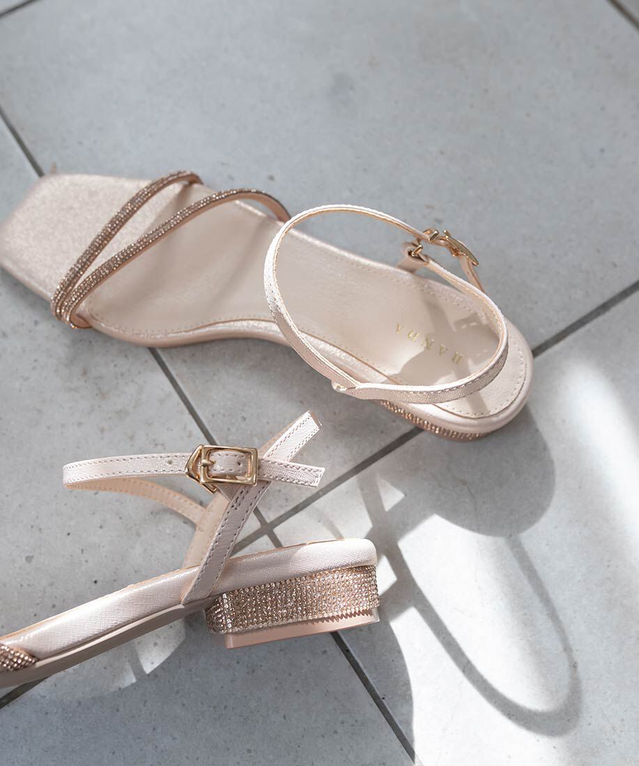  「ビジューストラップサンダル」|サンダル|