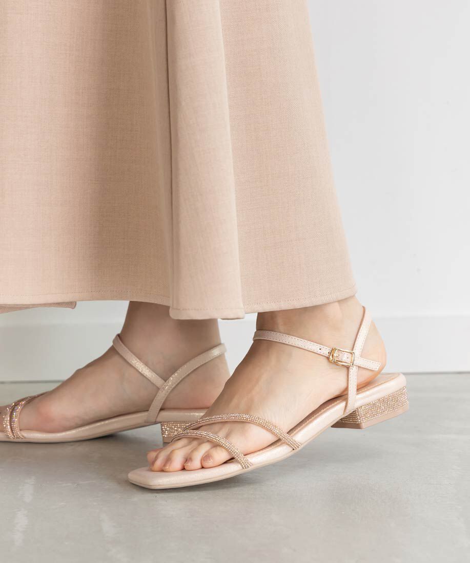  「ビジューストラップサンダル」|サンダル|