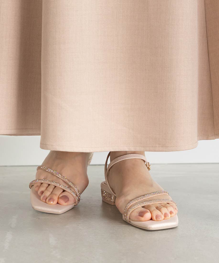  「ビジューストラップサンダル」|サンダル|