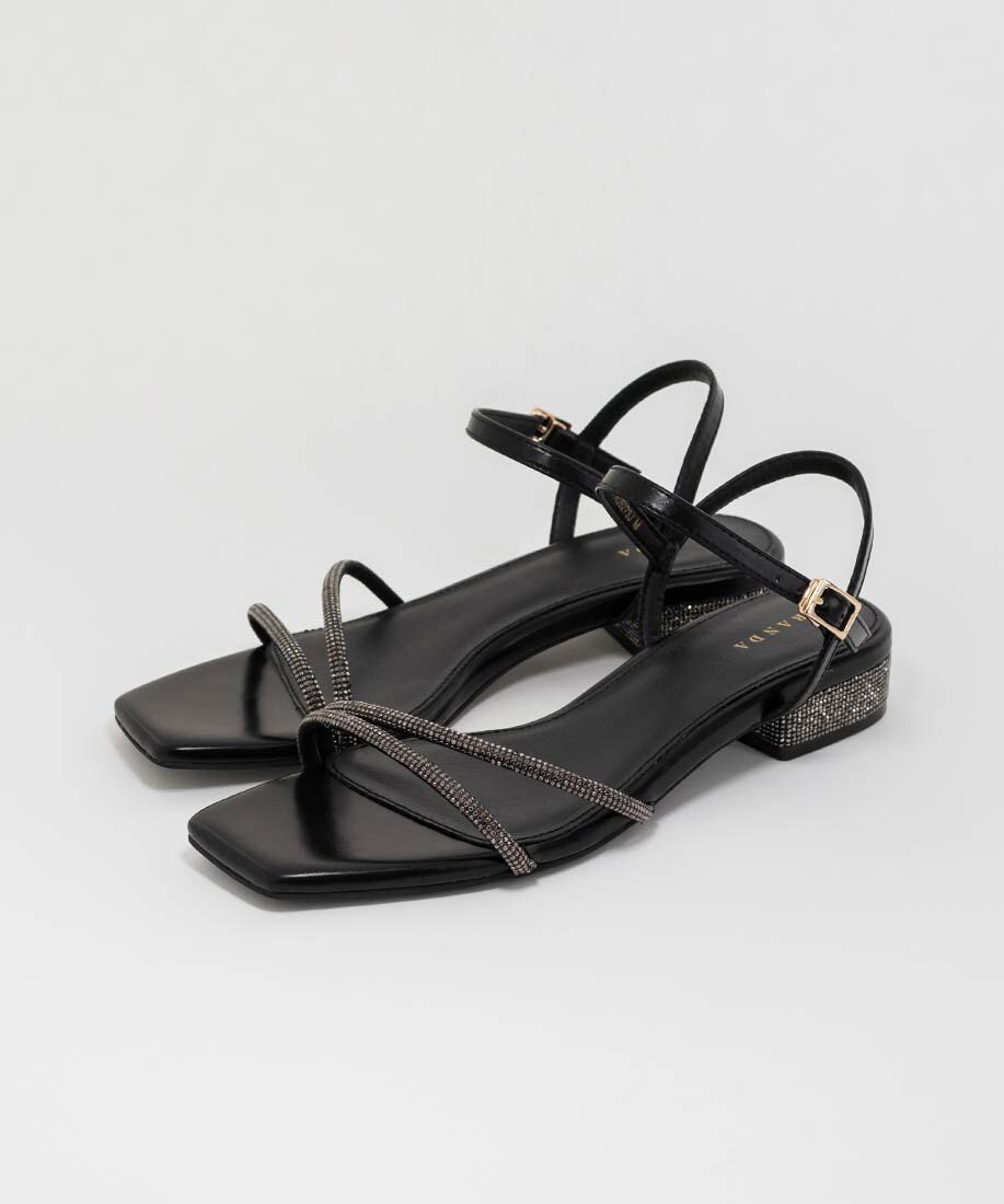  「ビジューストラップサンダル」|サンダル|