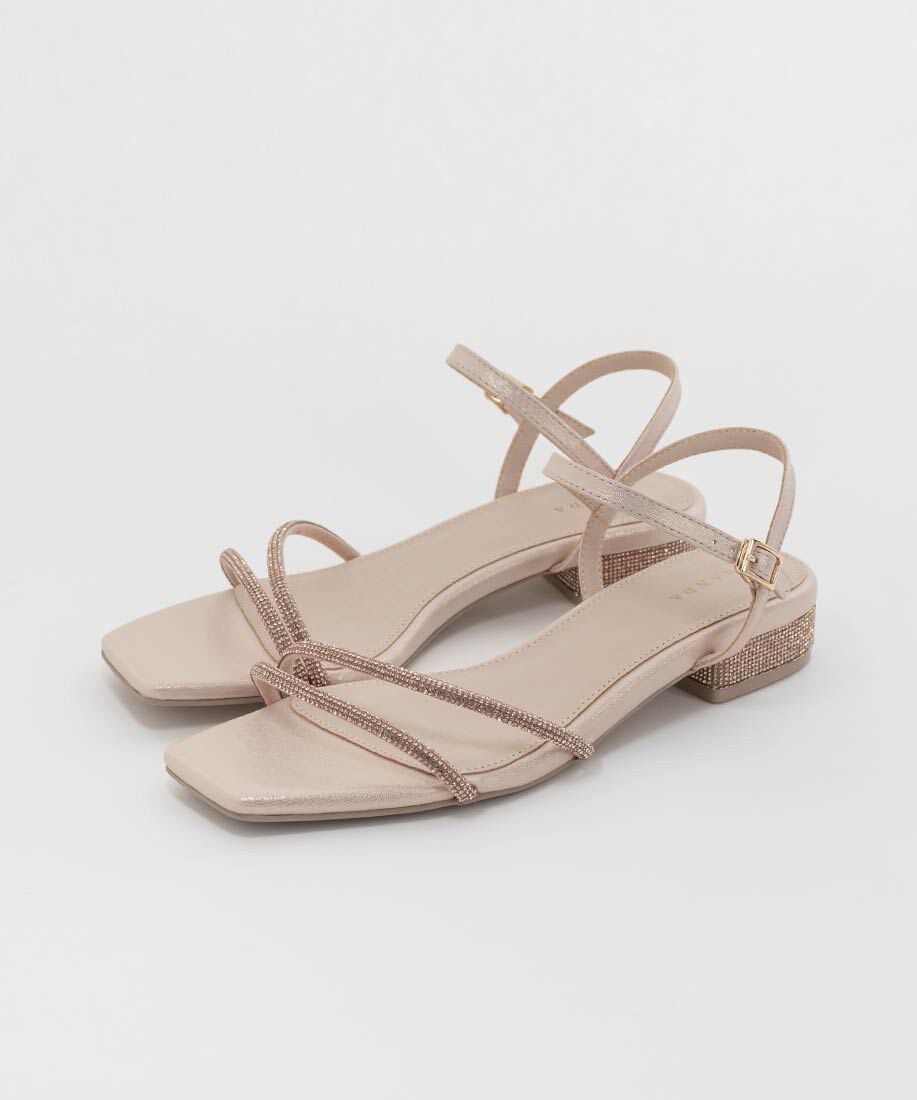  「ビジューストラップサンダル」|サンダル|