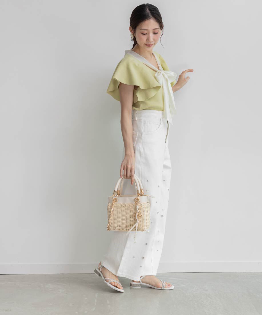  「ビジューストラップサンダル」|サンダル|