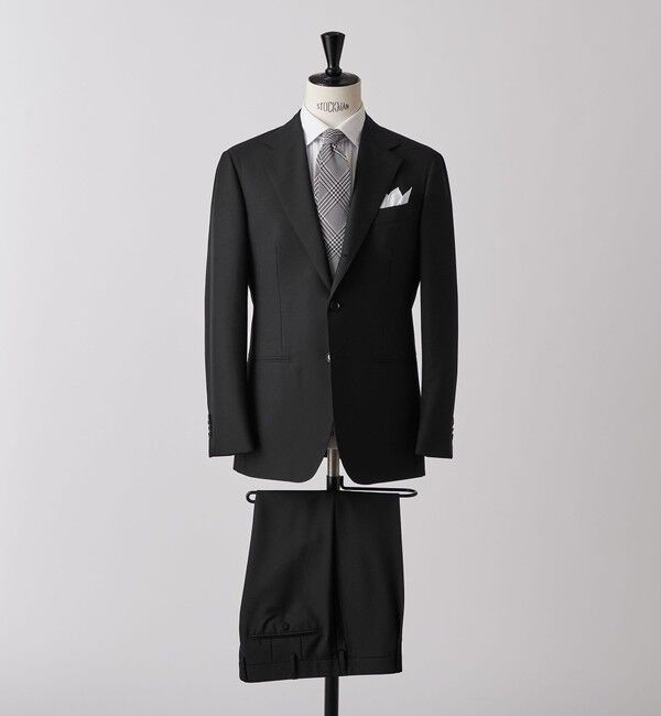 UNITED ARROWS「ウールモヘヤ シングル ３ボタン スーツ MC‐MODEL」|スーツ|BLACK