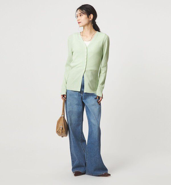 UNITED ARROWS green label relaxing「リブ ニット Vネック カーディガン ウォッシャブル」|カーディガン|