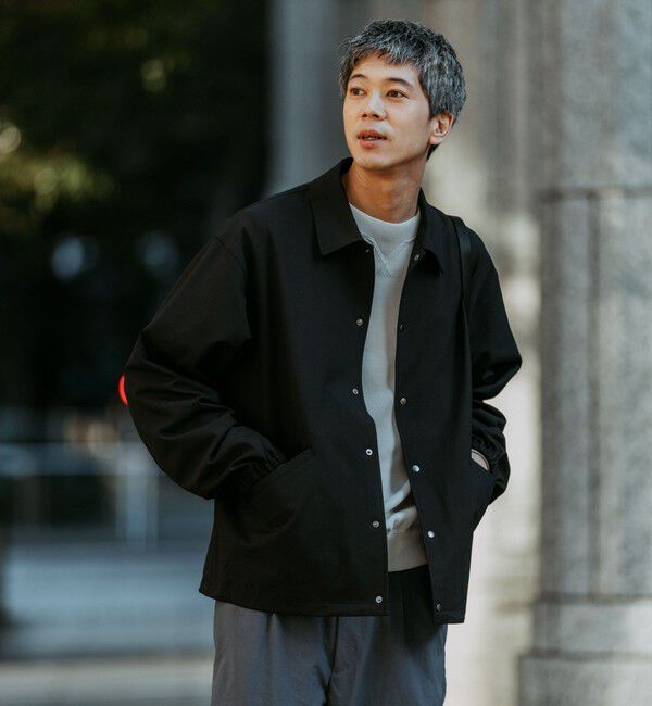 UNITED ARROWS green label relaxing「FREELITCH コーチ ジャケット  -2WAYストレッチ・吸水速乾-」|ブルゾン・スタジャン|BLACK