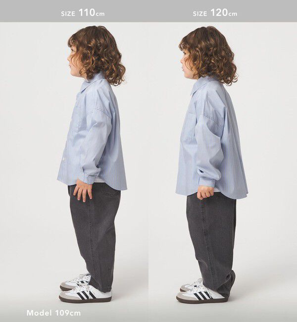 UNITED ARROWS green label relaxing「ストライプシャツ / キッズ  100cm-130cm 撥水」|シャツ・ブラウス|