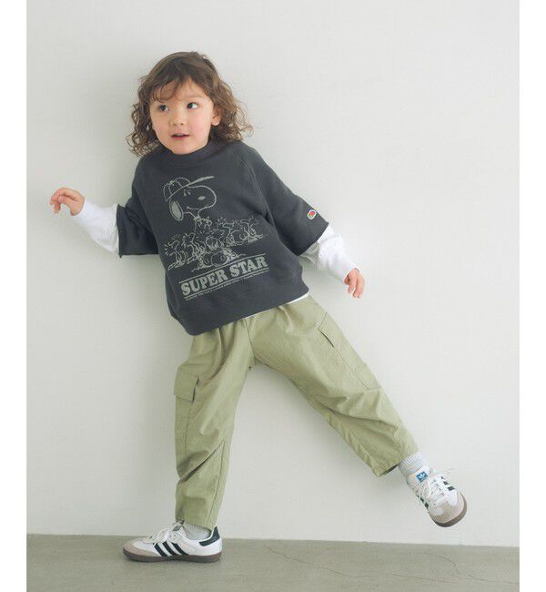 UNITED ARROWS green label relaxing「＜FRUIT OF THE LOOM&times;PEANUTS＞スウェット 5分袖 / キッズ  110cm-130cm」|Tシャツ・カットソー|