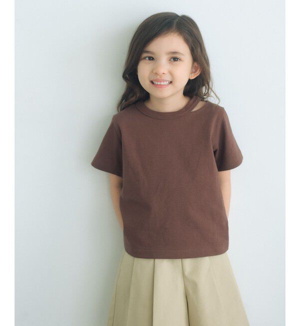 UNITED ARROWS green label relaxing「【WEB限定】ネック スリットTシャツ 100cm-160cm」|Tシャツ・カットソー|MD.BROWN