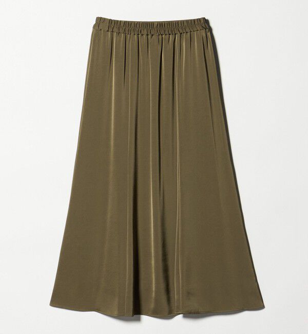 UNITED ARROWS green label relaxing「サテン セミナロー スカート」|フレア|