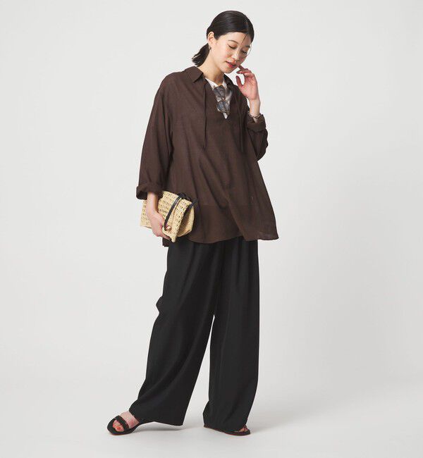 UNITED ARROWS green label relaxing「【WEB限定】＜at ease＞シアー スキッパー シャツ」|シャツ・ブラウス|