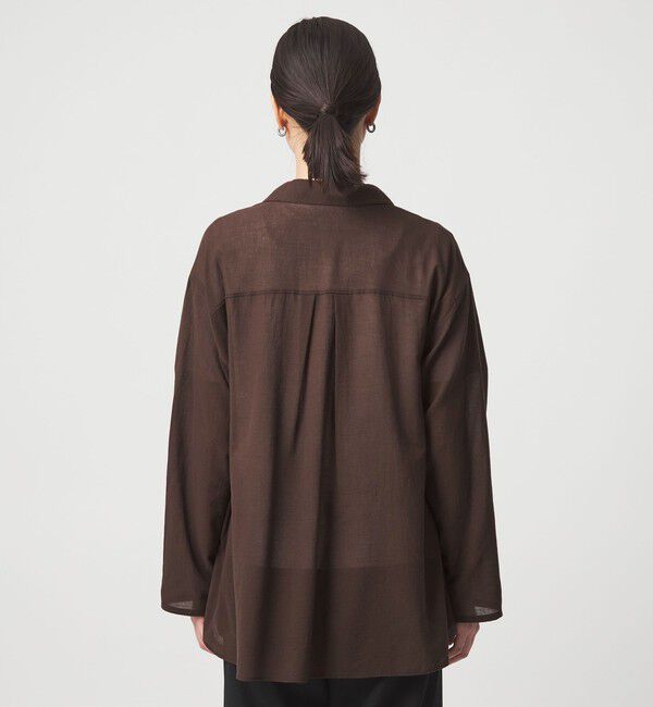 UNITED ARROWS green label relaxing「【WEB限定】＜at ease＞シアー スキッパー シャツ」|シャツ・ブラウス|