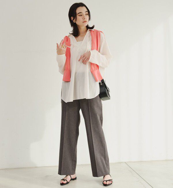 UNITED ARROWS green label relaxing「【WEB限定】＜at ease＞シアー スキッパー シャツ」|シャツ・ブラウス|