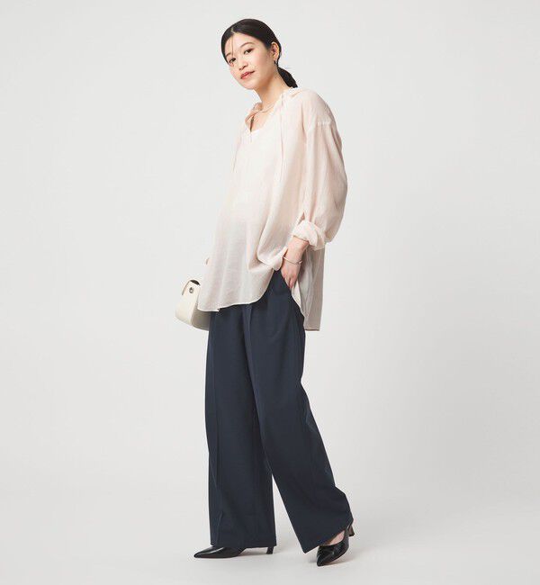 UNITED ARROWS green label relaxing「【WEB限定】＜at ease＞シアー スキッパー シャツ」|シャツ・ブラウス|