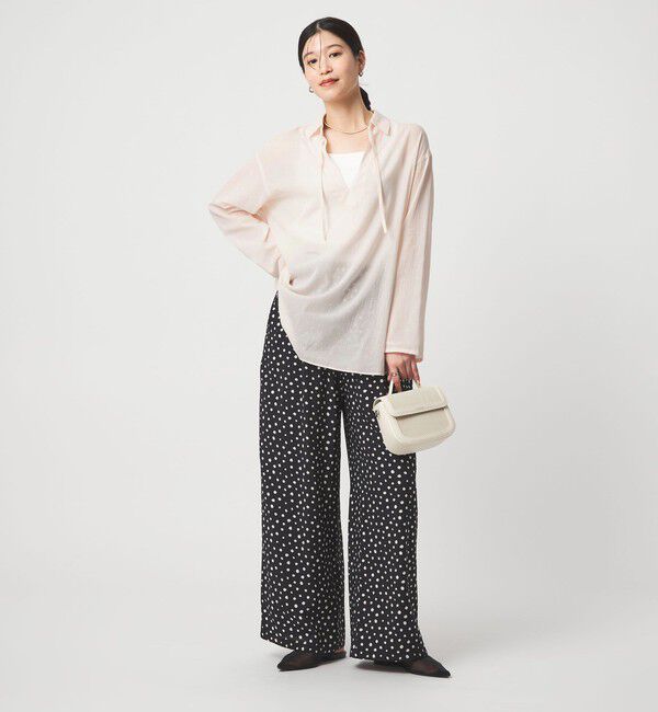 UNITED ARROWS green label relaxing「【WEB限定】＜at ease＞シアー スキッパー シャツ」|シャツ・ブラウス|