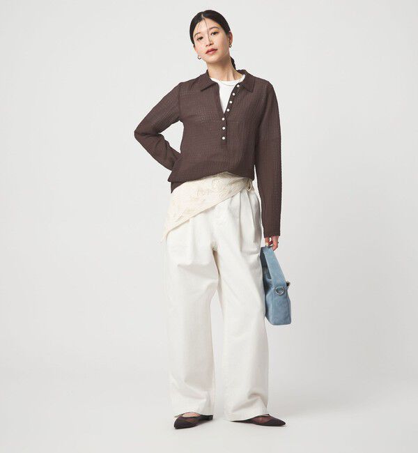 UNITED ARROWS green label relaxing「【WEB限定】＜at ease＞シアー サッカーライク エリツキ プルオーバー カットソー」|Tシャツ・カットソー|