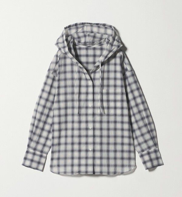 UNITED ARROWS green label relaxing「【WEB限定】＜at ease＞フード チェック シャツ」|シャツ・ブラウス|