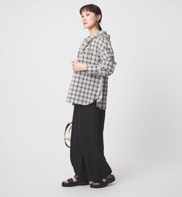 UNITED ARROWS green label relaxing「【WEB限定】＜at ease＞フード チェック シャツ」|シャツ・ブラウス|