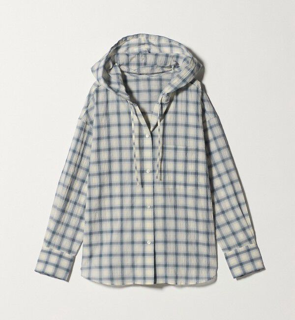 UNITED ARROWS green label relaxing「【WEB限定】＜at ease＞フード チェック シャツ」|シャツ・ブラウス|