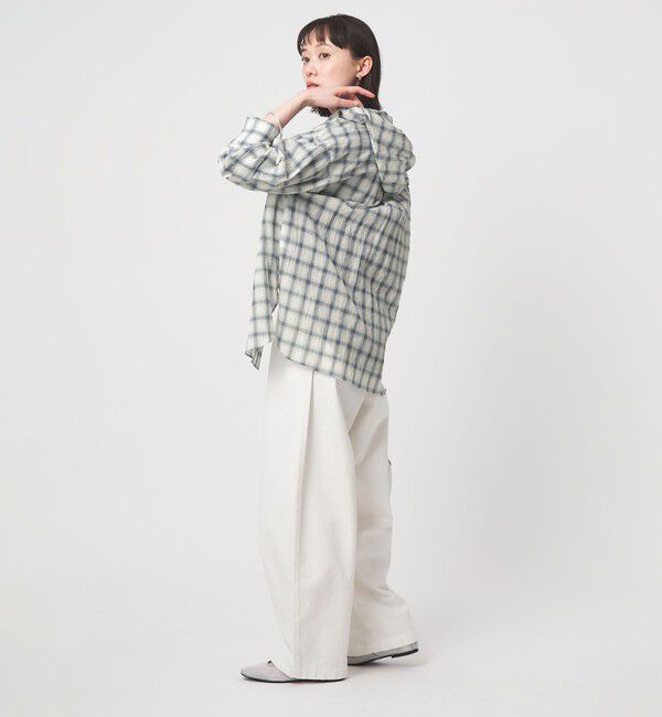 UNITED ARROWS green label relaxing「【WEB限定】＜at ease＞フード チェック シャツ」|シャツ・ブラウス|