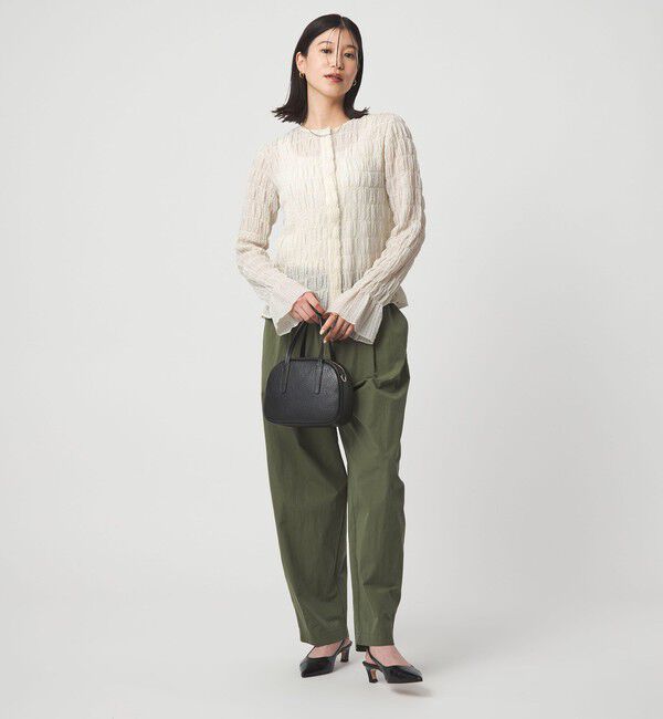UNITED ARROWS green label relaxing「【WEB限定】＜at ease＞シアー サッカーライク クルーネック カーディガン」|カーディガン|