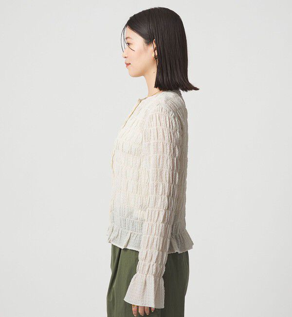 UNITED ARROWS green label relaxing「【WEB限定】＜at ease＞シアー サッカーライク クルーネック カーディガン」|カーディガン|