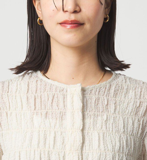 UNITED ARROWS green label relaxing「【WEB限定】＜at ease＞シアー サッカーライク クルーネック カーディガン」|カーディガン|