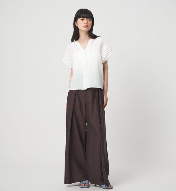 EMMEL REFINES「＜EMMEL REFINES＞EM ピンタック キーネック ブラウス」|シャツ・ブラウス|