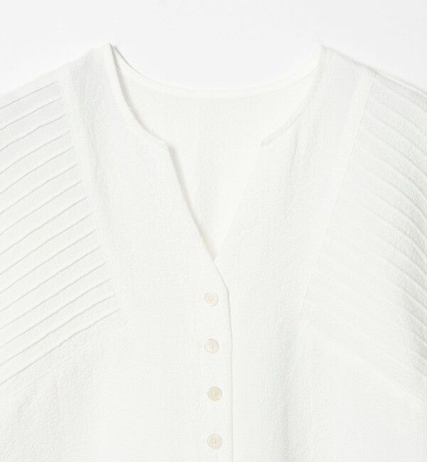 EMMEL REFINES「＜EMMEL REFINES＞EM ピンタック キーネック ブラウス」|シャツ・ブラウス|