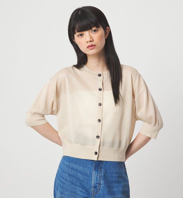EMMEL REFINES「＜EMMEL REFINES＞EM シアー ショートスリーブ カーディガン」|カーディガン|