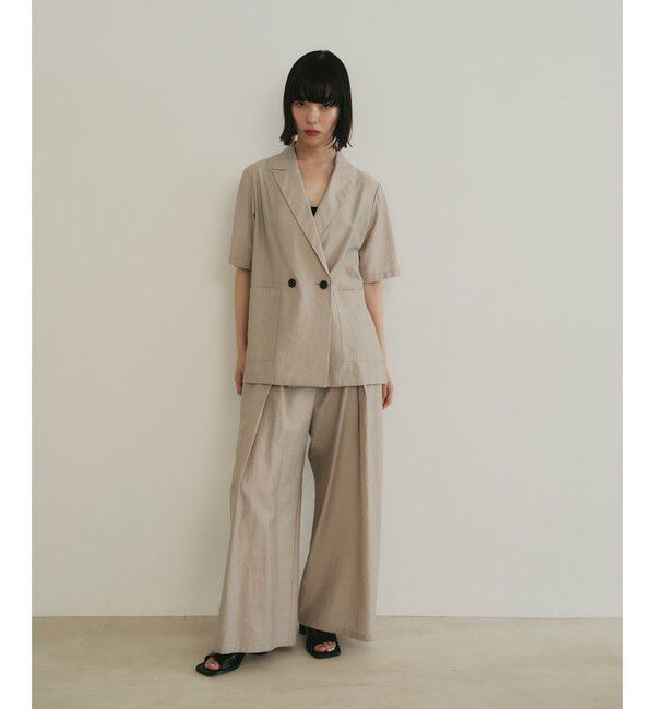 EMMEL REFINES「＜EMMEL REFINES＞EM マーブルローン イージーパンツ」|チノ|BEIGE