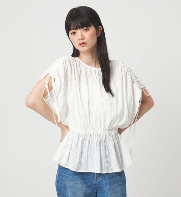 EMMEL REFINES「＜EMMEL REFINES＞EM ドロストスリーブ ブラウス」|シャツ・ブラウス|WHITE