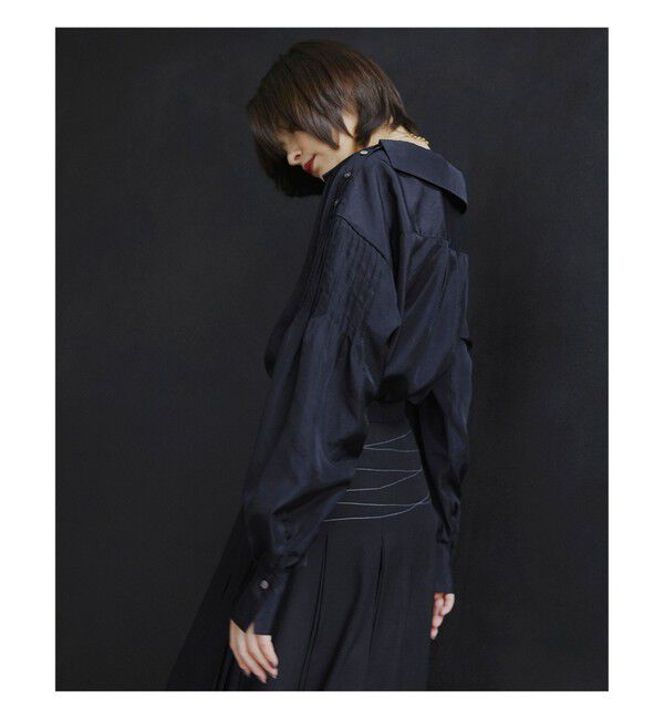 Ray BEAMS 「RBS / アーム タック ボートネック ブラウス」|シャツ・ブラウス|BLACK