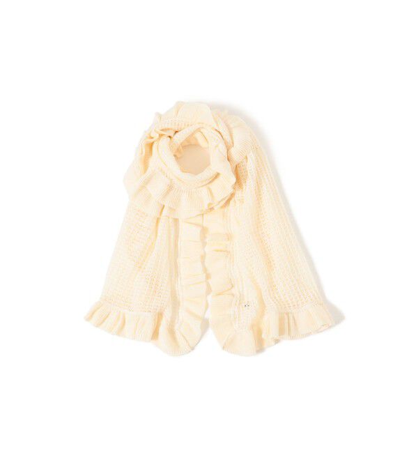 BEAMSBOY「透かし編み フリル ストール」|マフラー|