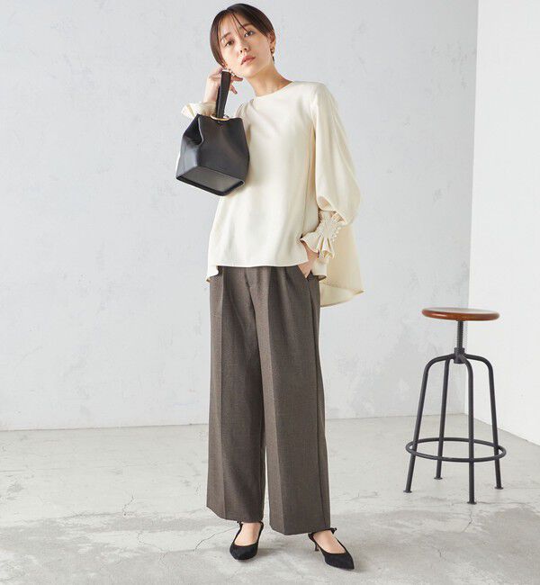 SHIPS for women「〈手洗い可能〉キャンディ スリーブ ブラウス &times; パンツ セットアップ」|シャツ・ブラウス|