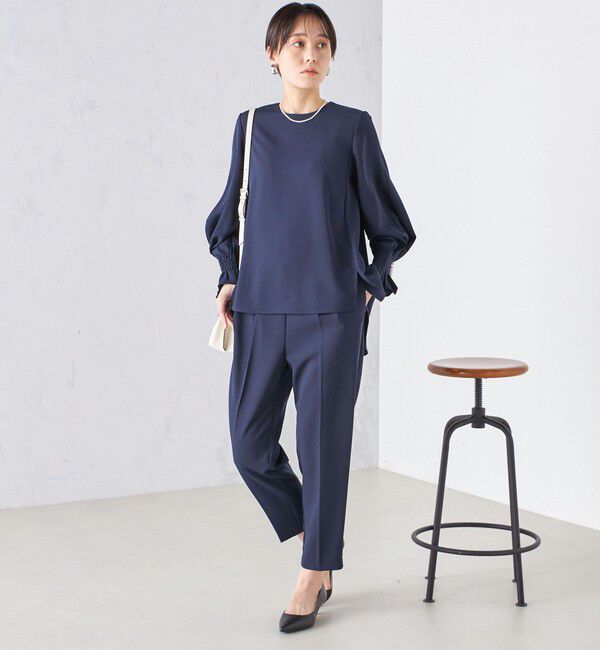 SHIPS for women「〈手洗い可能〉キャンディ スリーブ ブラウス &times; パンツ セットアップ」|シャツ・ブラウス|コバルトブルー