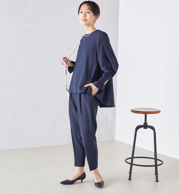 SHIPS for women「〈手洗い可能〉キャンディ スリーブ ブラウス &times; パンツ セットアップ」|シャツ・ブラウス|