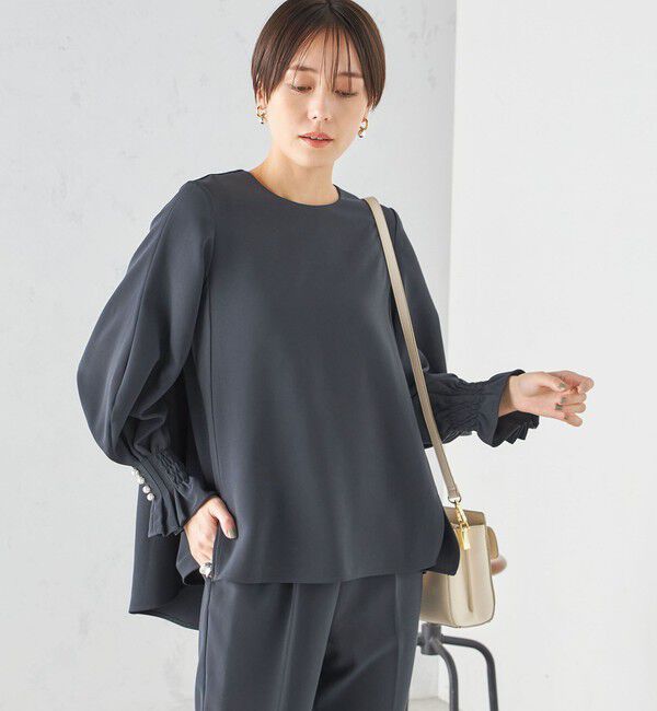 SHIPS for women「〈手洗い可能〉キャンディ スリーブ ブラウス &times; パンツ セットアップ」|シャツ・ブラウス|