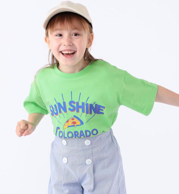SHIPS KIDS「SHIPS KIDS:100～130cm /〈接触冷感/吸水速乾〉ピザ モチーフ 半袖 TEE」|Tシャツ・カットソー|