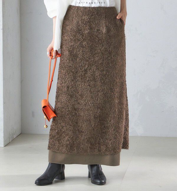 SHIPS for women「〈手洗い可能〉ジャカード ヘム フレア レイヤード スカート」|スカート|