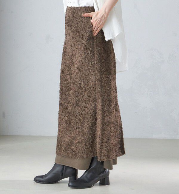 SHIPS for women「〈手洗い可能〉ジャカード ヘム フレア レイヤード スカート」|スカート|