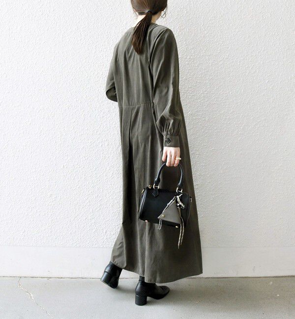 SHIPS any「SHIPS any:〈洗濯機可能〉ピーチスキン クルーネック ポケット フレア ワンピース」|ワンピース|