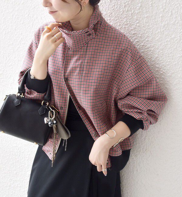 SHIPS any「SHIPS any: ガンクラブ チェック ハンティング ブルゾン」|ブルゾン・スタジャン|レッド