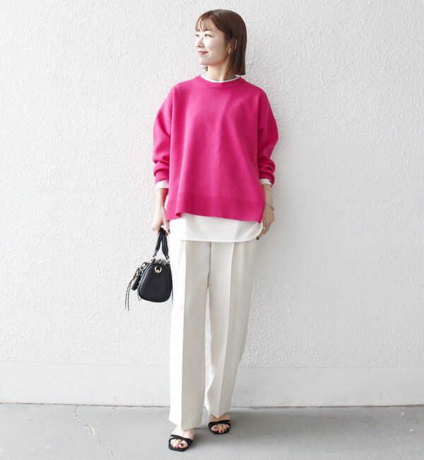 SHIPS any「SHIPS any:〈手洗い可能〉サイドスリット クルーネック ルーズ プルオーバー」|ニット・セーター|