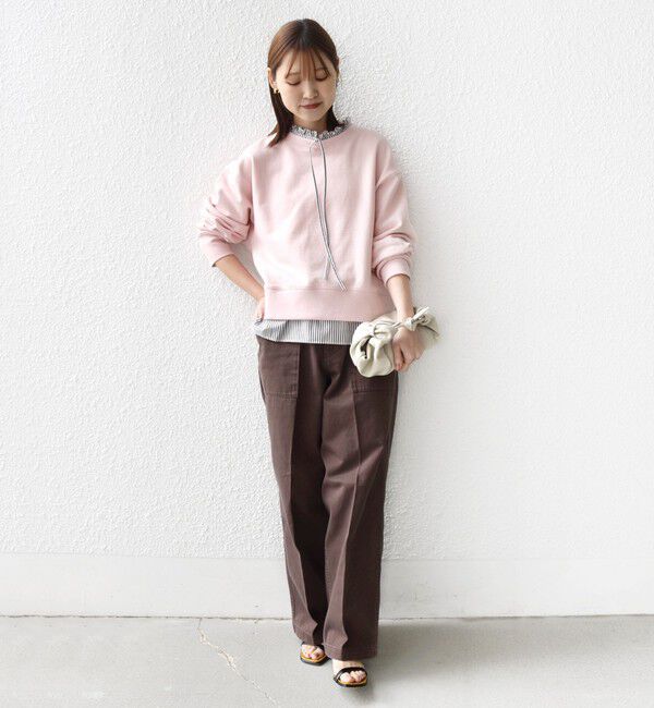 SHIPS for women「【WEB限定】〈手洗い可能〉ブラウス コンビ スウェット プルオーバー」|スウェット・ジャージ|