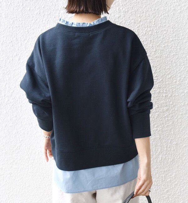 SHIPS for women「【WEB限定】〈手洗い可能〉ブラウス コンビ スウェット プルオーバー」|スウェット・ジャージ|