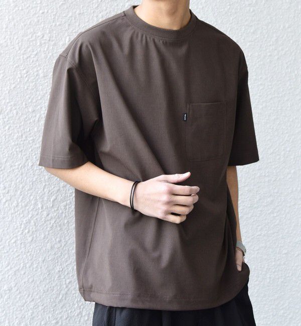 SHIPS any「SHIPS any:〈吸水速乾〉Rapidry クルーネック スピンドル ポケット Tシャツ(セットアップ対応)◇」|Tシャツ・カットソー|