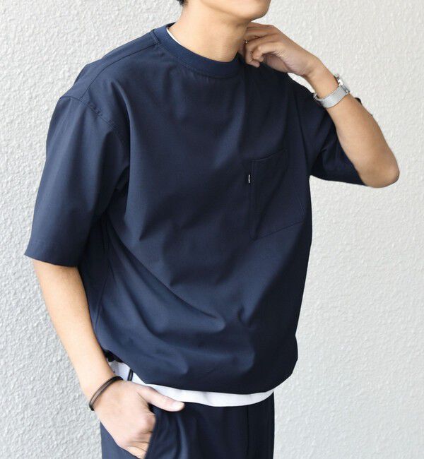 SHIPS any「SHIPS any:〈吸水速乾〉Rapidry クルーネック スピンドル ポケット Tシャツ(セットアップ対応)◇」|Tシャツ・カットソー|