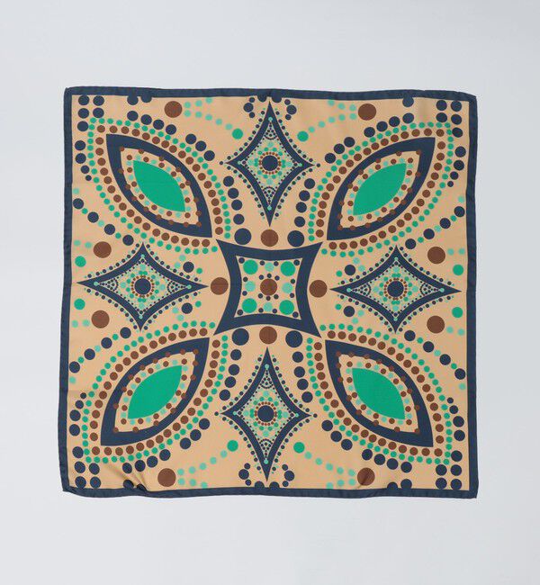 SHIPS「MARCEL LASSANCE: SILK PRINT BANDANA ITALY」|バンダナ・スカーフ|ベージュ
